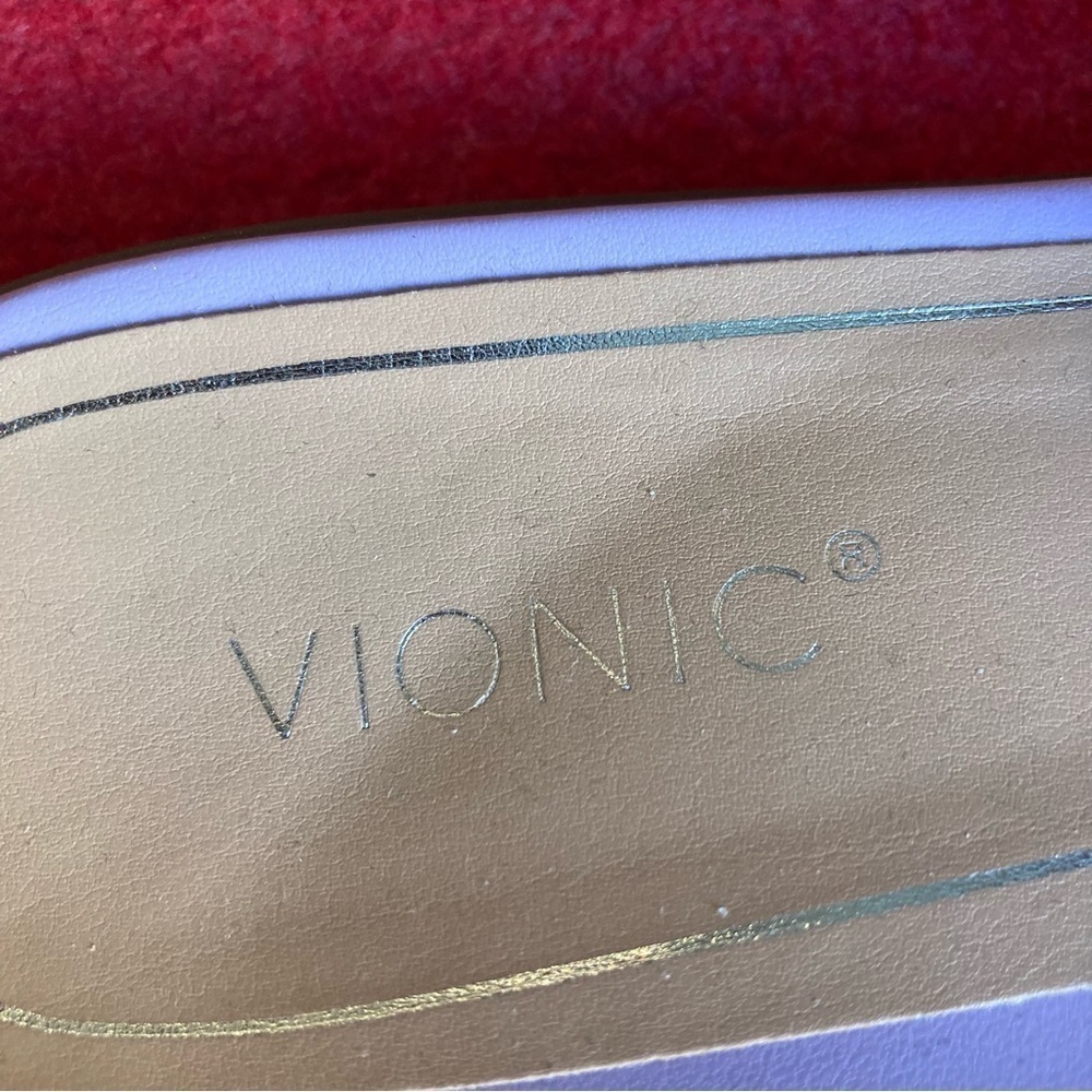 VIONIC Sz 8 Demi Embossed Snake Print Slide On Lavender Colour Way Slides  Mules - Picture 8 of 12